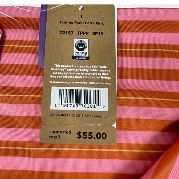 Patagonia Womens Sunamee Bikini Bottom Pink and Orange Stripe NWT - Picture 6 of 9